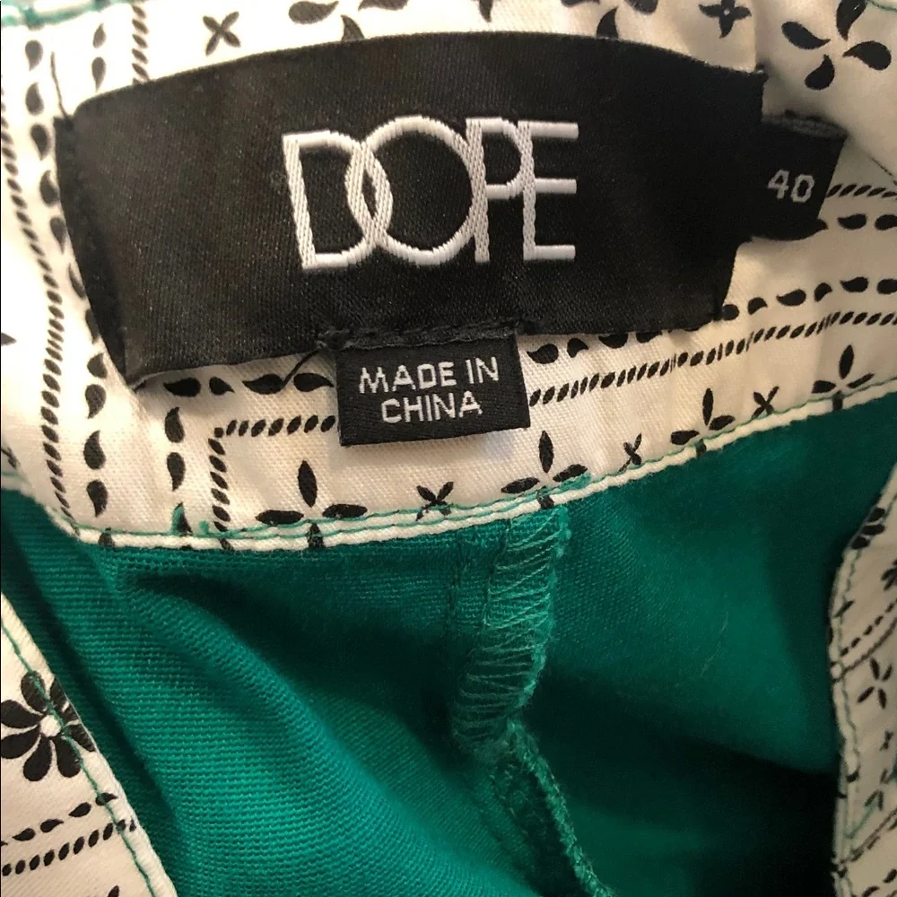 Dope Streetwear Brand Green Patterned Work Flex Pants - Size 40